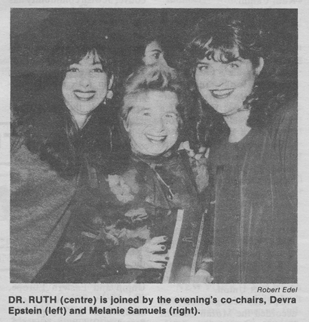JWB 1991 Dr. Ruth visit
