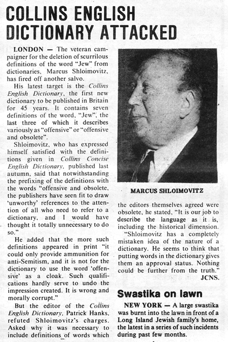 JWB 1979_Jew in Collins Dictionary