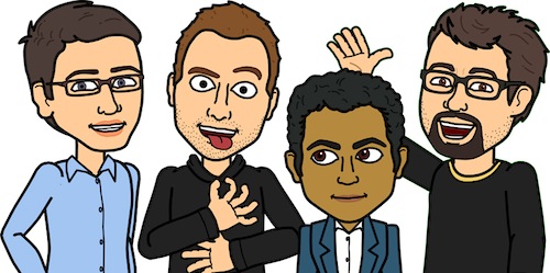 image - Bitstrips' executive team as Bitstrips avatars. BA Blackstock is second from left.