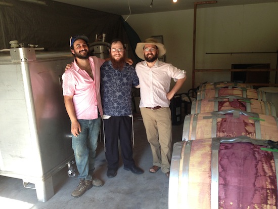 photo - Left to right, Ari Cipes, Rabbi Shmuly Hecht and Ezra Cipes have joined forces to help make Summerhill Pyramid Winery's Tiferet, the only kosher uncooked wine in Canada