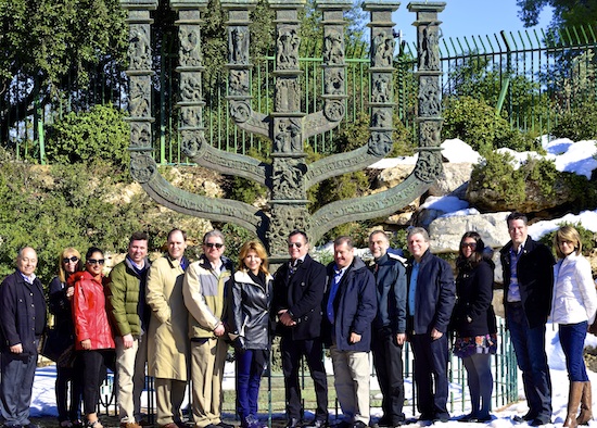 photo - Surrey Mayor Dianne Watts, centre left, with the delegation in front of the Knesset Menorah.
