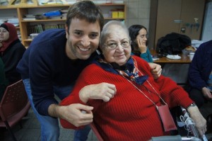 photo - Itamar Hamiel with with Rosa Feldesh, one of Mahapach-Taghir's veteran activists from Florentine, Tel Aviv