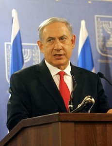 photo - Tel Aviv, July 29, 2014: Israeli Prime Minister Binyamin Netanyahu at the press conference announcing an extension of the Gaza operation