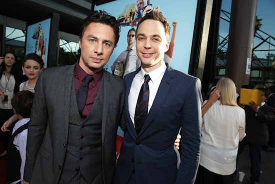photo - Zach Braff, left, and Jim Parsons at the première for Wish I Was Here