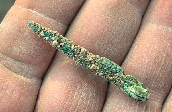 photo - A copper awl from the fifth millennium BCE that was discovered at the site in Tel Tsaf