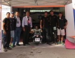 photo - In Italy, at Ben-Gurion Racing’s pit, from left to right, BGR2014 team leader Dudy Daud, project manager Tamir Plachinsky, main sponsor of the event Giampaolo Dallara, former EU president and former Italian prime minister Romano Prodi and the rest of the BGR team