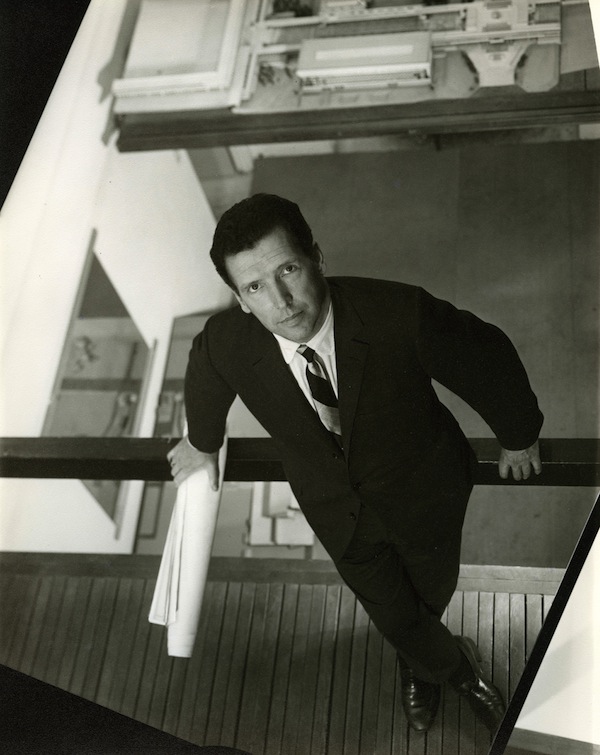 photo - Arthur Erickson, circa 1970, Vancouver. (photo by Fred Schiffer; JMABC)