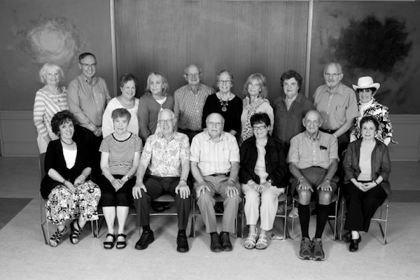 photo - Jewish Seniors Alliance of Greater Vancouver board and staff 2014-15. Standing, from left: Janet Kolof, Timothy Newman, Marilyn Glazer, Barbara Bronstein, Lyle Pullan, Claire Cohen, Gyda Chud, Ida Gitlina, Rubin Feldman and Binny Goldman. Seated, from left: Karon Shear (staff), Shanie Levin, Ken Levitt, Serge Haber, Marilyn Berger, Milton Adelson and Rita Propp (staff)