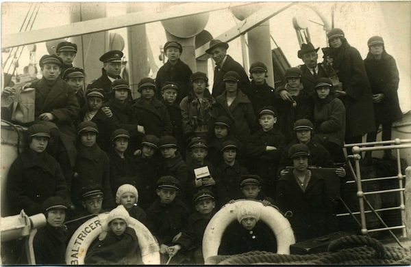 photo - Pinsk's orphaned children on the SS Baltricer, April 1926