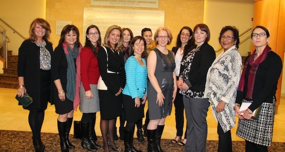 photo - Left to right: Cathy Golden, MP Wai Young, Erin Kizell, Pamela Martin, Dr. Tracy Ames, MLA Selina Robinson, Jes Simkin, Maya Russell, Enav Zusman, Eleanor Millar, MP Dr. Hedy Fry and Karen James