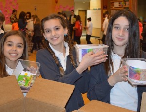 photo - Students Kyla Charach, Lola Belzberg and Juliette Sandler were among the many volunteers