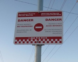photo - CPR no trespassing sign