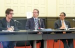 photo - Road to Peace: left to right, Josh Morry of the Arab Jewish Dialogue on Campus, and AJD’s Howard Morry and Ab Freig