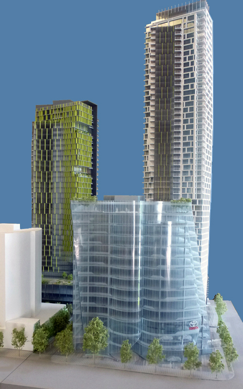 image - artist's rendering of Burrard Place will extend over the entire block between four blocks downtown: Borard, Drake, Hornby and Davie