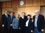 photo - Left to right: Glen Hodges, manager, Mountain View Cemetery; Damian Koo, City of Vancouver legal services; Francie Connell, director, City of Vancouver legal services; Dr. Penny Ballem, city manager; Shirley Barnett, chair, MVJCRP committee; and Herb Silber, Schara Tzedeck Cemetery board