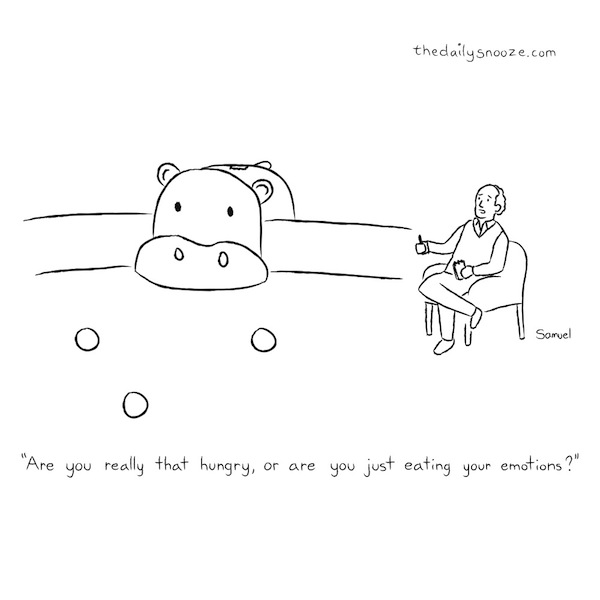 cartoon by Jacob Samuel - hippo at the psychiatrist