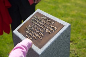 photo - plaque honoring Sheila Barnett