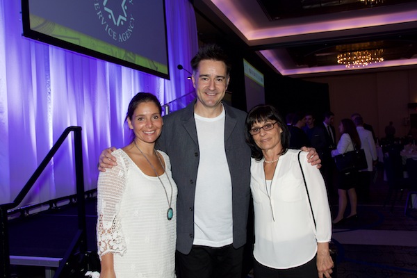 photo - Innovators Lunch speaker Brian Scudamore with Kate, left, and her mother, Wendy, who received supportive services from Jewish Family Service Agency in a time of need