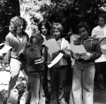 photo - Children singing, Camp Miriam, Gabriola Island, B.C., 1979