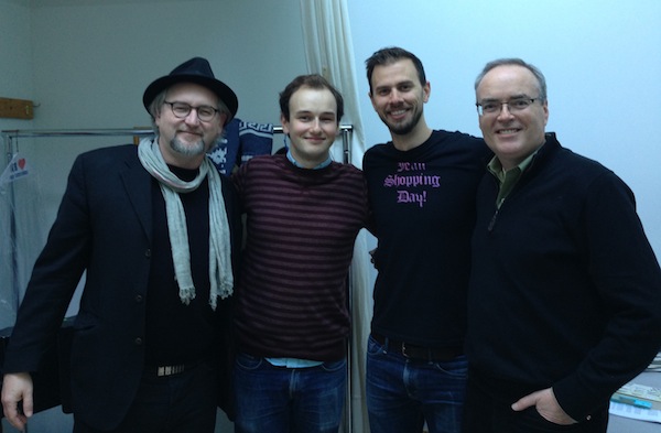 photo - Left to right: Playwright Vern Thiessen, composers Anton Lipovetsky and Ben Elliott and novelist Terry Fallis, whose The Best Laid Plans will see its musical première at York Theatre on Sept. 19