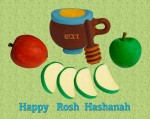 image - Happy Rosh Hashana card of apples and honey, Plasticine project by Lana Lagoonca