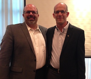 photo - Temple Sholom Rabbi Dan Moskovitz with Dr. Ofer Merin when Merin was in Vancouver in August