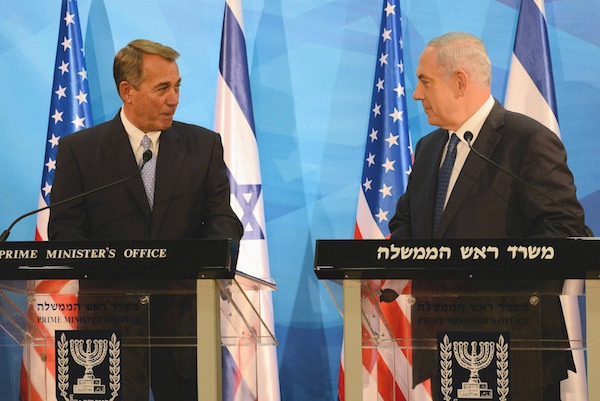 photo - In April, Senator John Boehner visits Israel to show his solidarity over the rejection of the deal with Iran.