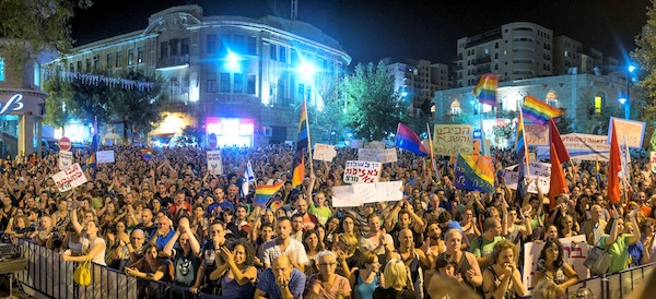 photo - In August 2015, Jerusalemites take to the streets in a rally against violence and hate crimes. Thousands also take part in the demonstration in Tel Aviv.