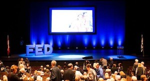 photo - Audience members take their seats at FEDtalks on Sept. 17