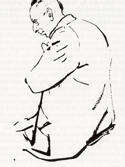 image - Drawing of composer Viktor Ullmann by Petr Kien, graphic artist, Theresienstadt inmate and librettist of The Emperor of Atlantis
