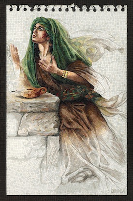 photo - "Judith Praying in the Desert," by Lilian Broca, part of the Thousand Pieces: The Judith Mosaics of Lilian Broca exhibit