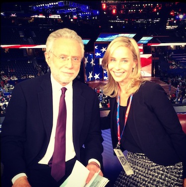 photo - Leah Stern on a CNN mentorship program with Wolf Blitzer at the Republican National Convention in Florida