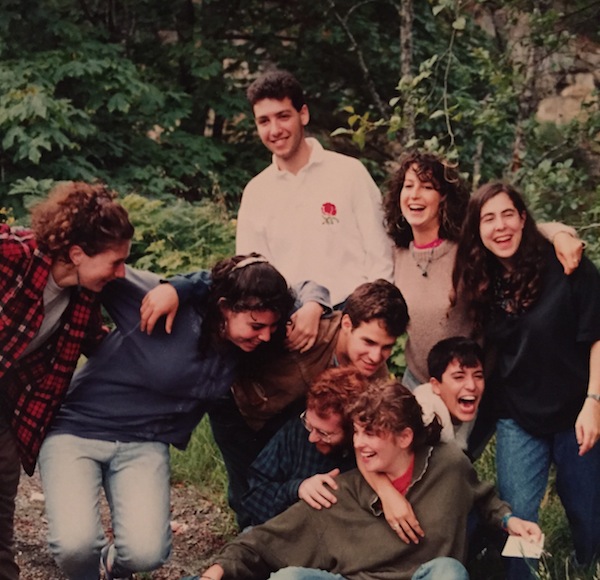 photo - Madrichim at Camp Miriam palling around in summer 1990. The author is in front