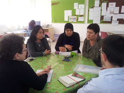 photo - Esti Halperin, Merchavim Institute chief executive officer, is the woman on the right