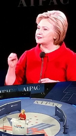 photo - At AIPAC, Democrat frontrunner Hillary Clinton advised a three-pronged approach to global security, focusing on Iran, extremism and the attempts to delegitimize Israel