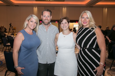 photo - Innovators Lunch committee members, left to right, Shannon Ezekiel, Hillary Cooper and committee chair Sherri Wise with keynote speaker Ryan Holmes, CEO and founder of Hootsuite