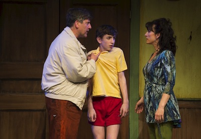 photo - Warren Kimmel, left, Nolan Fahey and Caitriona Murphy in Billy Elliot