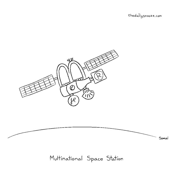 cartoon - Multinational Space Station, by Jacob Samuel