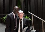 photo in Jewish Independent - Éloge Butera, a survivor of the genocide against the Tutsis of Rwanda, and Robbie Waisman, a survivor of the Holocaust, at Vancouver Holocaust Education Centre’s gala event on May 26