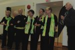 photo in Jewish Independent - JCC Showtime performers in action, left to right: Nassa Selwyn, Jocelyne Hallé, Marshall Berger, Dawn Hurwitz, Daniella Givon, Debbie Cossover and Arnold Selwyn