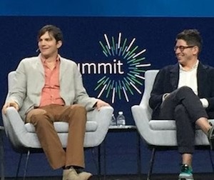 photo - Aston Kutcher with Yancey Strickler of Kickstarter