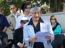 photo - Helen Aqua donated the funds for all of the headstones unveiled that day