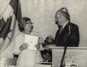 photo - B’nai B’rith, woman receiving an award, 1971