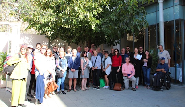 photo - Members of the group at the Neve Schechter in Tel Aviv