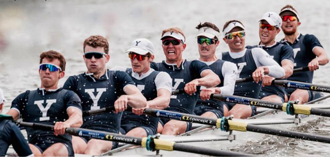 photo - Matthew Segal (front, facing the camera) and his teammates at the Royal Henley Regatta in England