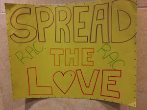 photo - During RAC Week, heartwarming messages read “Kindness is Contagious,” “Spread the Love” and “Smile! It’s RAC Week!” 