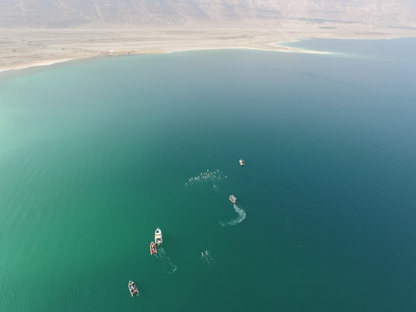 photo - Twenty-five swimmers from around the world crossed the Dead Sea on Nov. 15