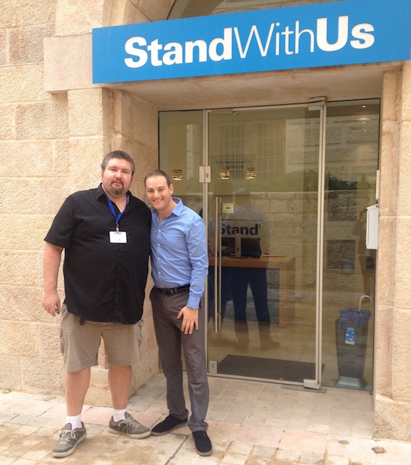photo - Ryan Bellerose, left, in Jerusalem with Michael Dickson of Stand With Us