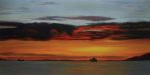 photo - “April 5, 2006, Reflected Embers: Cerulean, Cadmium Red, Yellow and Orange.” One of the sunsets Jack Rootman captured in oil over the space of a year