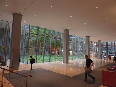 photo - Looking south at the New York Times atrium, which was designed by Cornelia Oberlander